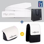 PGA TOUR 이태리 통 소가죽 수동벨트+쇼핑백+골프공 주머니 OR 거리측정기 케이스 택1