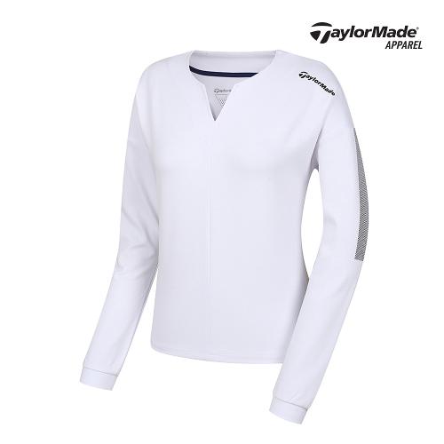[테일러메이드]여성 소매 포인트 넥변형 티셔츠 TWSRJ5928-100