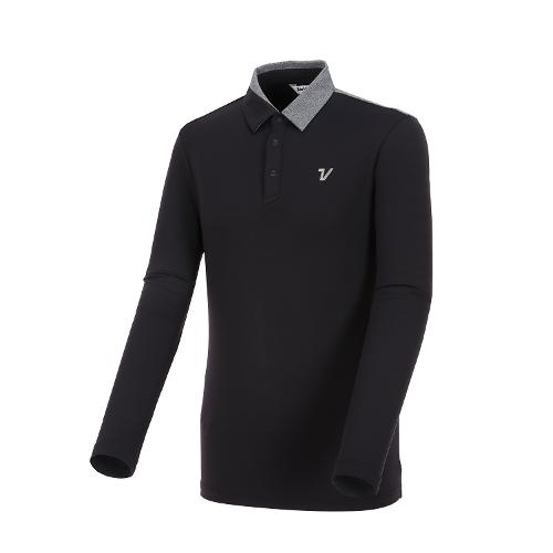 [볼빅골프웨어] 남성 골프  에리배색 포인트 티셔츠 VMTSL992_BK
