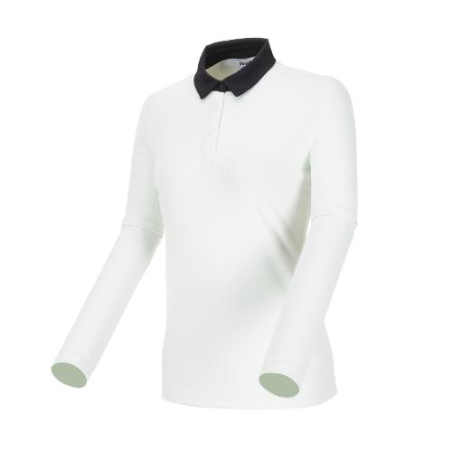 [볼빅골프웨어] 여성 골프 허리 배색 포인트 카라 티셔츠 VLTSLA94_LE