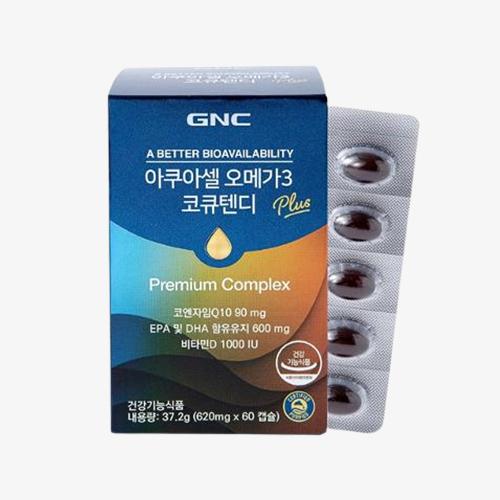 [건강 선물세트] GNC 아쿠아셀 오메가3 코큐텐디 60캡슐