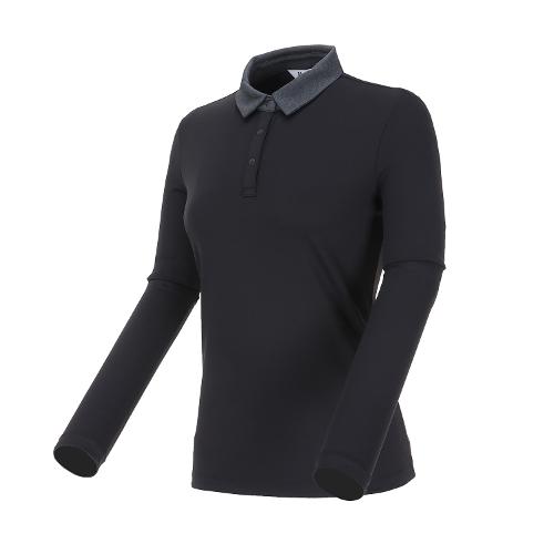 [볼빅골프웨어] 여성 골프 허리배색포인트 카라 티셔츠 VLTSLA94_BK