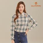 [올포유] [모델착장]여성 자수 체크 셔츠 ALBLK1421-102_G