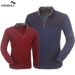 [MCKENLY] 맥킨리 남성 포인트 패턴 배색 포켓 반집업 긴팔 티셔츠 Model No_E2-2M001