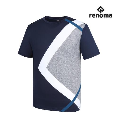 [레노마골프]남성 컬러 블록 배색 반팔 티셔츠 RMTRJ2141-915