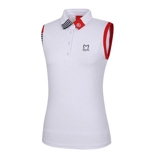 [레노마골프] 여성 배색 포인트 카라 민소매 티셔츠 RWTSI6135-100_G