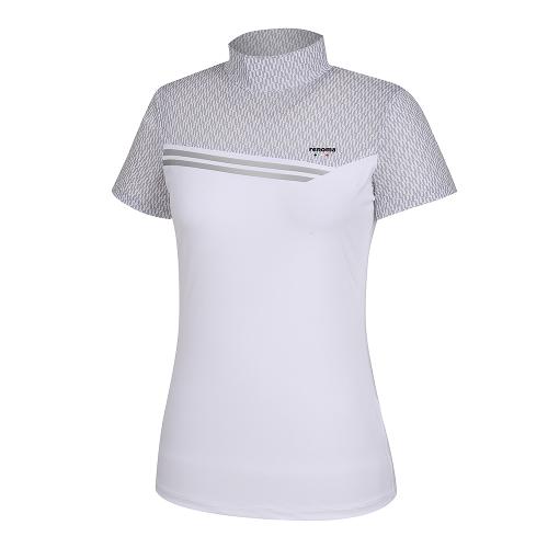 [레노마골프] 여성 패턴 포인트 하이넥 반팔 티셔츠 RWTHI6160-100_G