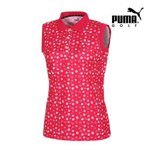 [푸마골프] 여성 Multi 패턴 민소매 PK 반팔 티셔츠 92357002_GA
