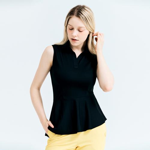 [헨리스튜어트] 골프 여성용 샤링포인트 민소매 티셔츠 블랙