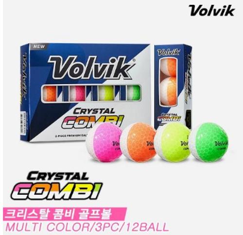 [22년신상]볼빅 CRYSTAL COMBI 크리스탈 콤비 반반 3피스 골프볼-12알