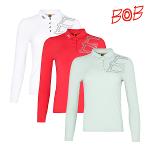 BOB/비오비 골프 여성 가슴불박로고 포인트 티셔츠 - GCS2TL730