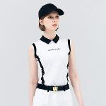 [헨리스튜어트] 골프 여성용 레이스 민소매 티셔츠 화이트