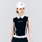 [헨리스튜어트] 골프 여성용 레이스 민소매 티셔츠 블랙