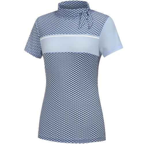 [W.ANGLE] 여성 CF Y포레스트 패턴 하이넥 티셔츠_WWM21253B2
