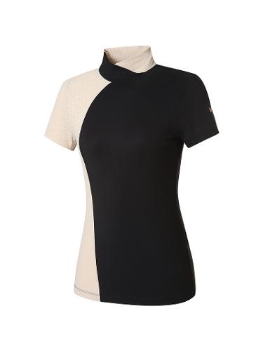 [W.ANGLE] 여성 변형 라인 하이넥 티셔츠_WWM22219Z1