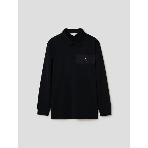 [빈폴골프] 남성 블랙 멜란지 로고 포인트 칼라 티셔츠 (BJ1841ZB25)