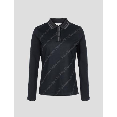 [빈폴골프] 여성 블랙 로고 프린트 칼라 티셔츠 (BJ2941A245)