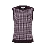 핑 121B3TR072_PP 퍼플 여성 패턴 넥변형 민소매 티셔츠