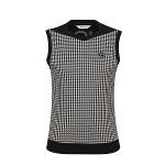 핑 121B3TR072_BK 블랙 여성 패턴 넥변형 민소매 티셔츠