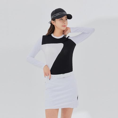 [테일러메이드]여성 컬러 블록 라운드 티셔츠 TWTHL5246-100
