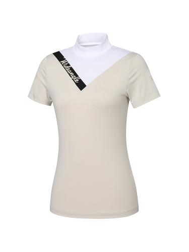 W.ANGLE 여성 VA 컬러 블록 반팔 반넥 티셔츠 L_WWM23293E2