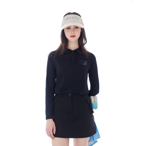 [CELLTY] PLAIN COLLAR-NECK LONG SLEEVE-BK